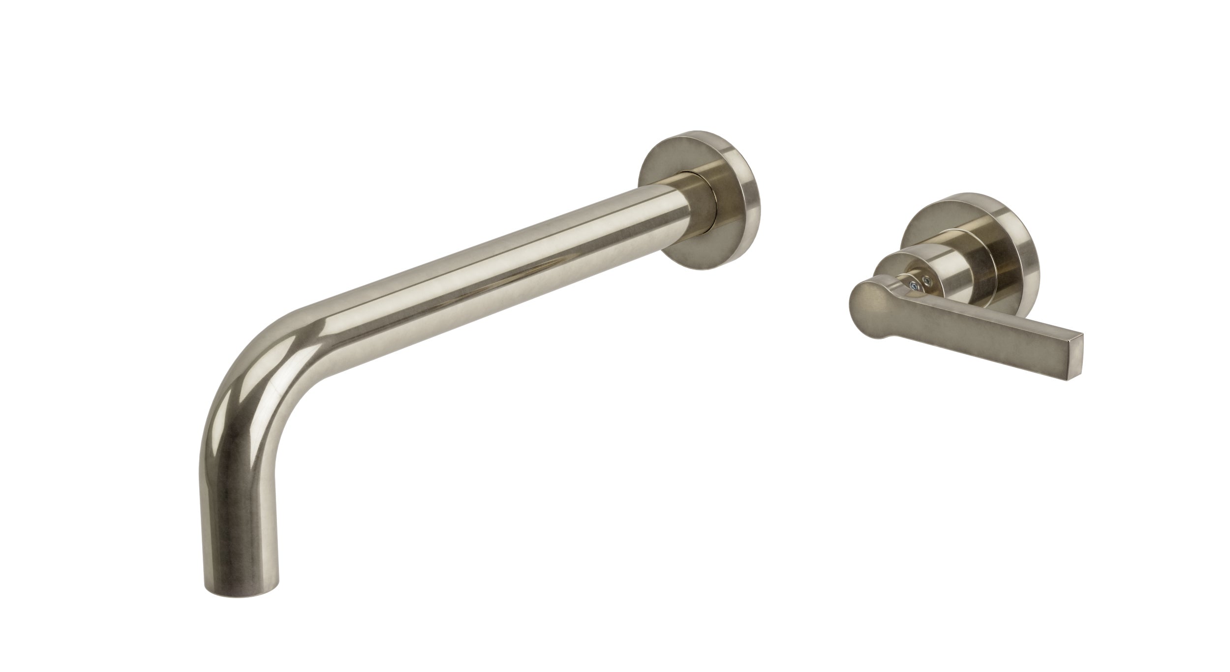 Flatiron One Handle Wall Mount 10" Lavatory Faucet with Linear Lever Handle in French Nickel