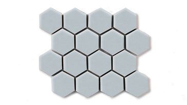 2" Hexagon Sheeted Original Ceramic Mosaic Tile in Crater Lake Matte