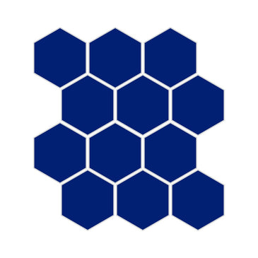 3" Hexagon Sheeted Original Ceramic Mosaic Tile in Azul Matte