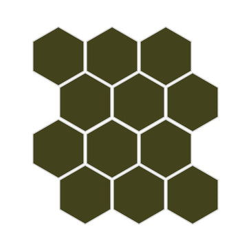 3" Hexagon Sheeted Original Ceramic Mosaic Tile in Lone Pine Matte