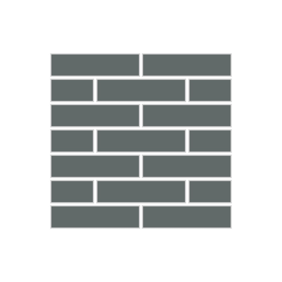 1x4 Half Offset Sheeted Original Ceramic Mosaic Tile in Flagstone Gloss