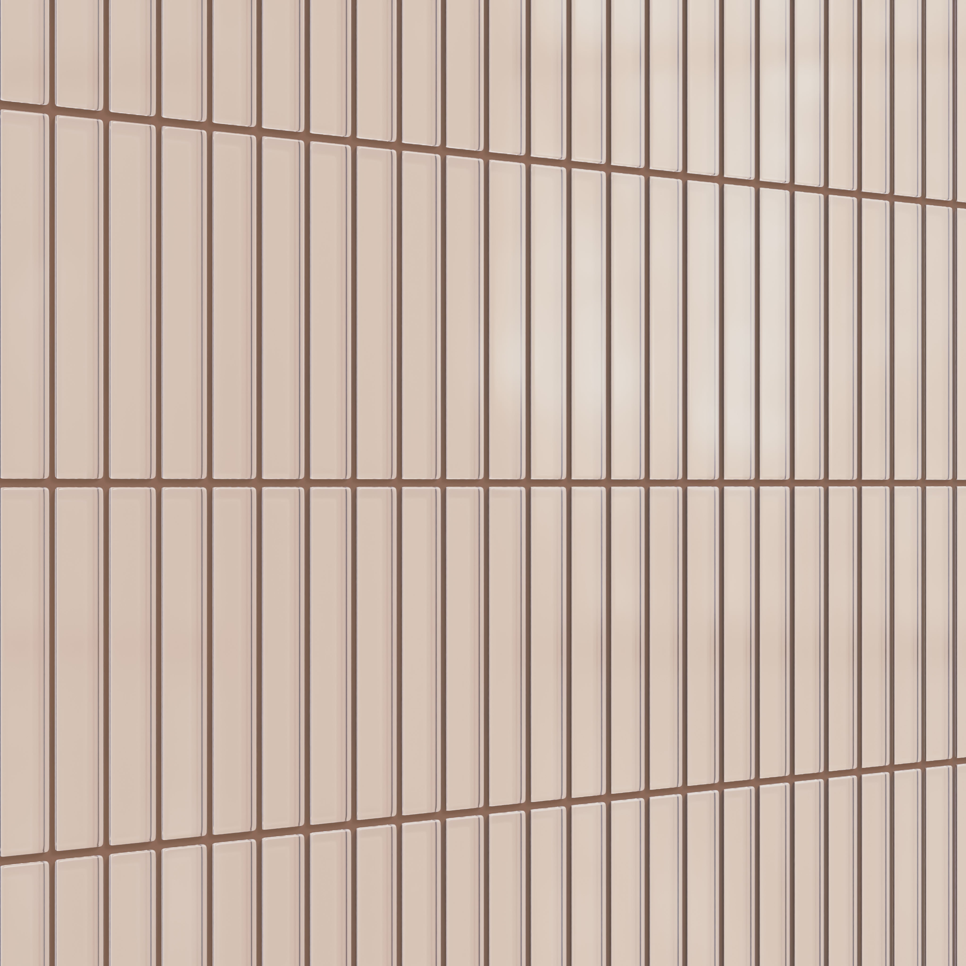 1x6 Straight Set Sheeted Glass Mosaic Tile in Rosy Finch Matte