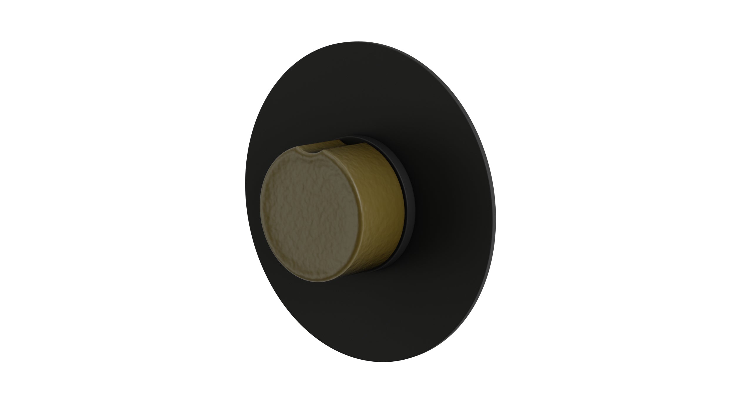Foundry One Handle Wall Mount Shower Trim with Groove Ceramic Knob Handle in Matte Black