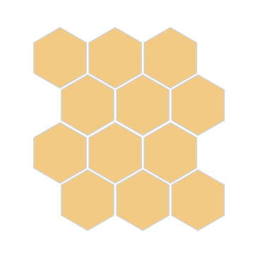 3" Hexagon Sheeted Original Ceramic Mosaic Tile in Haystack Matte