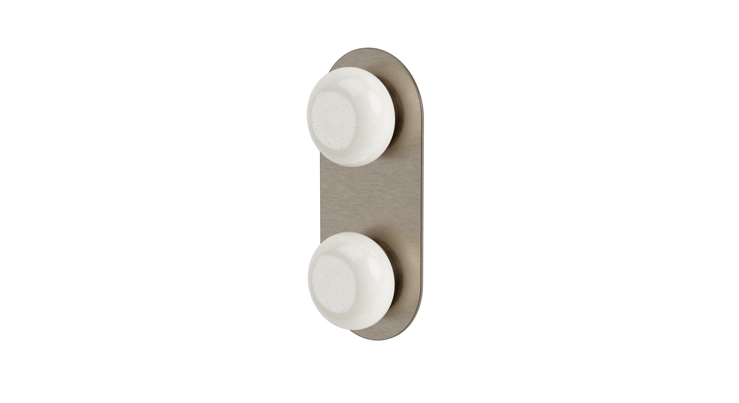 Foundry Two Handle Wall Mount Shower Trim with Pebble Ceramic Knob Handles in Antique Nickel