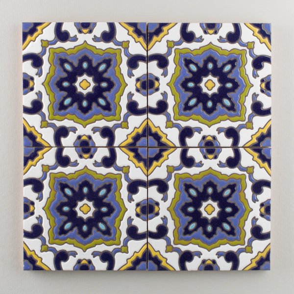 6x6 Handpainted Tile San Sebastian in Cool Motif
