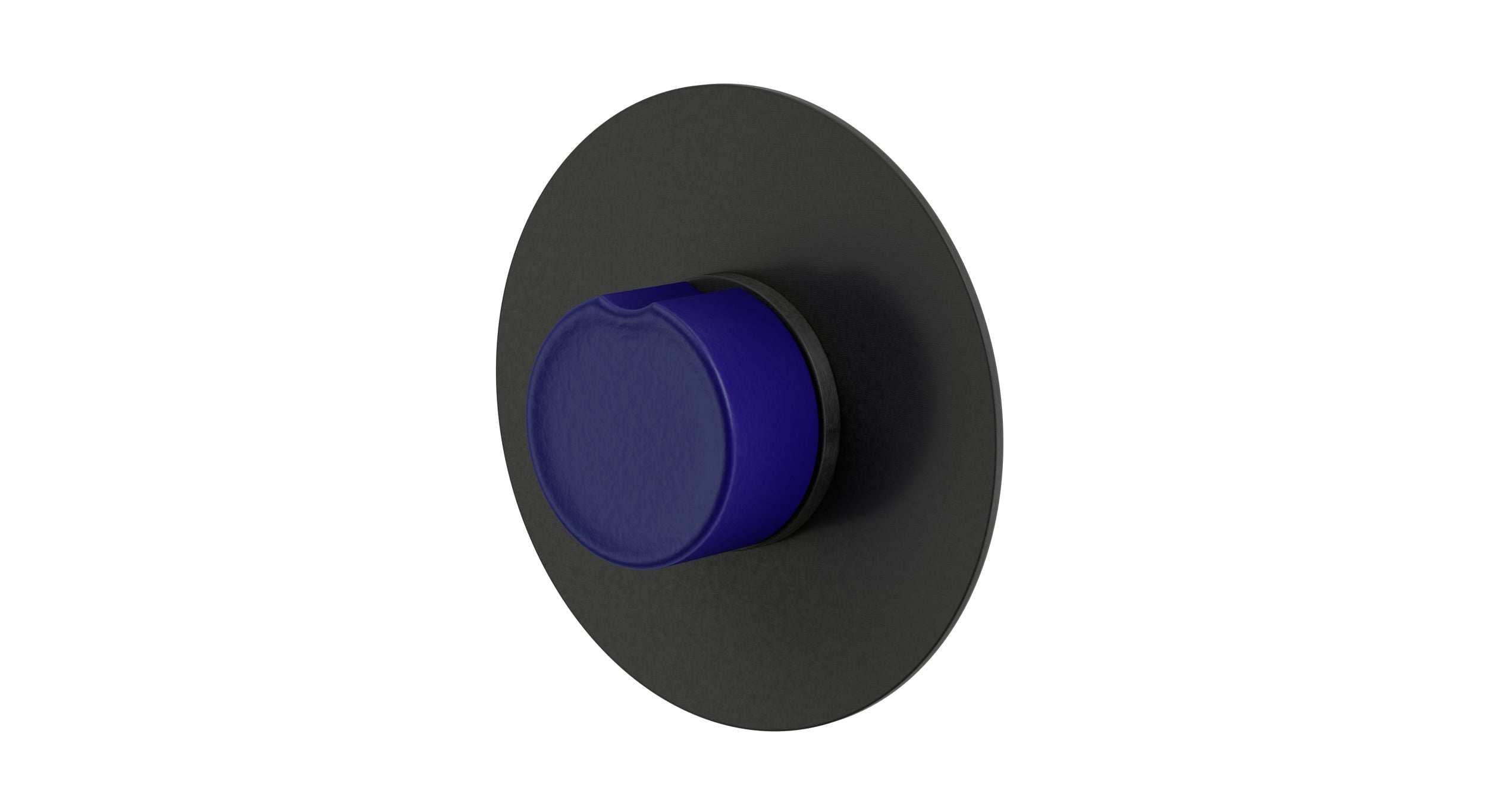 Foundry One Handle Wall Mount Shower Trim with Groove Ceramic Knob Handle in Blackened Nickel