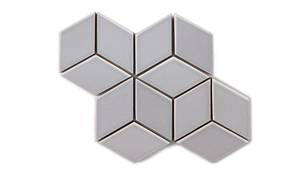 Small Diamond Sheeted - Escher Original Ceramic Mosaic Tile in Dust Storm Gloss