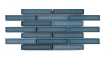 1x6 Half Offset Sheeted Original Ceramic Mosaic Tile in Nautical Gloss
