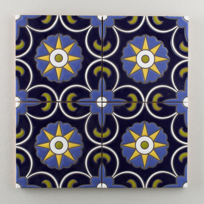 6x6 Handpainted Sample Seville  in Cool Motif