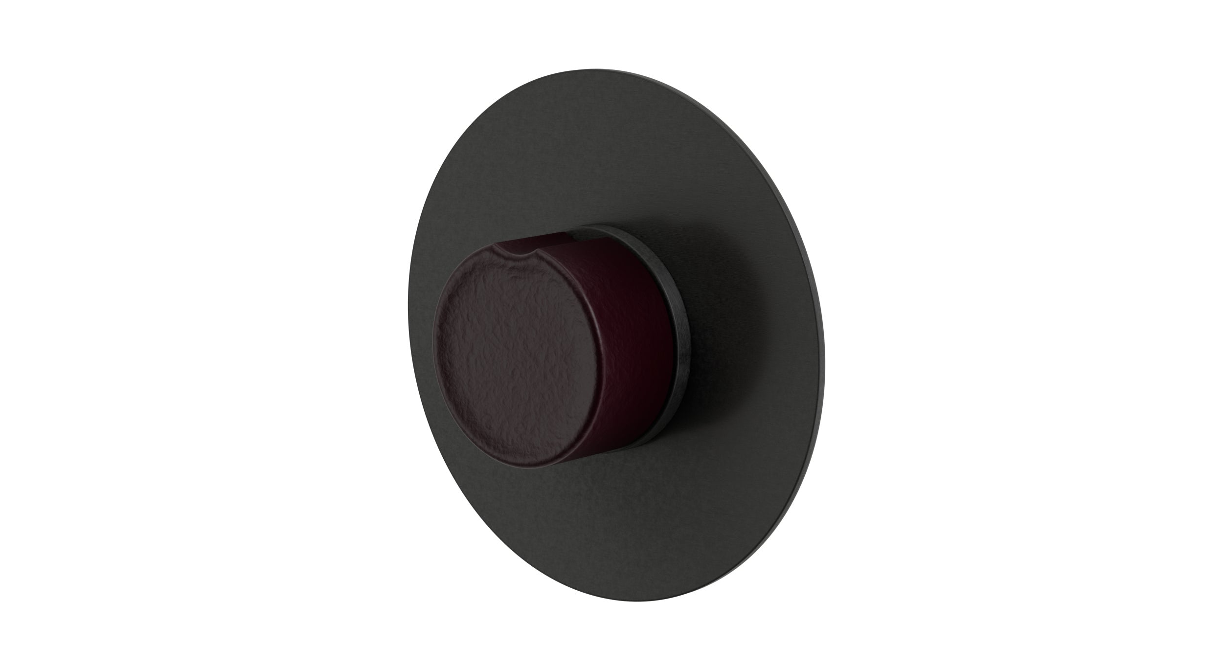 Foundry One Handle Wall Mount Shower Trim with Groove Ceramic Knob Handle in Blackened Nickel