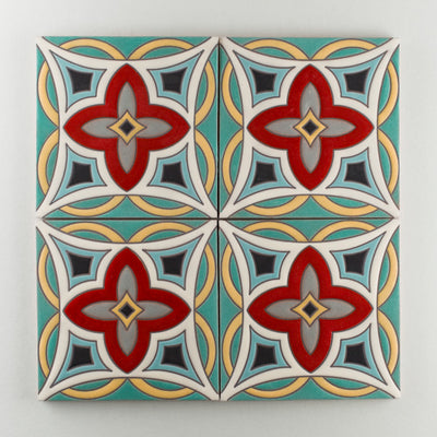 8x8 Handpainted Sample Malta  in Warm Motif