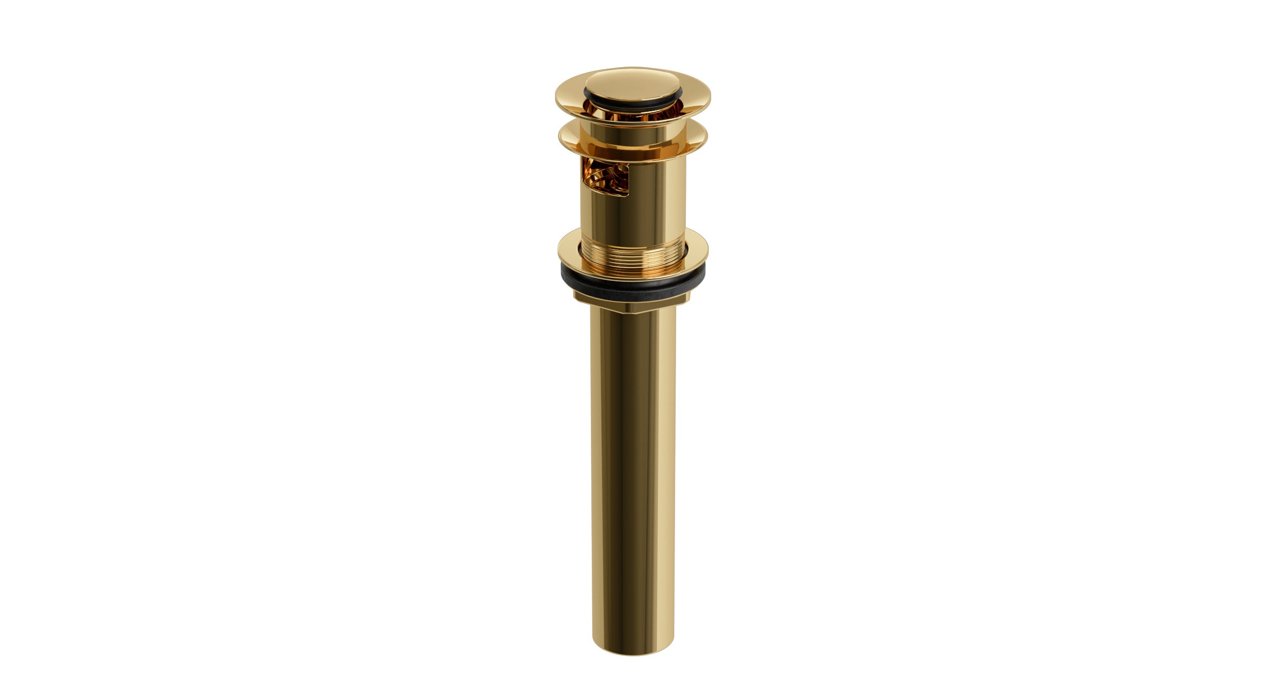 Lavatory Faucet Soft Touch Drain with Overflow in Polished Brass