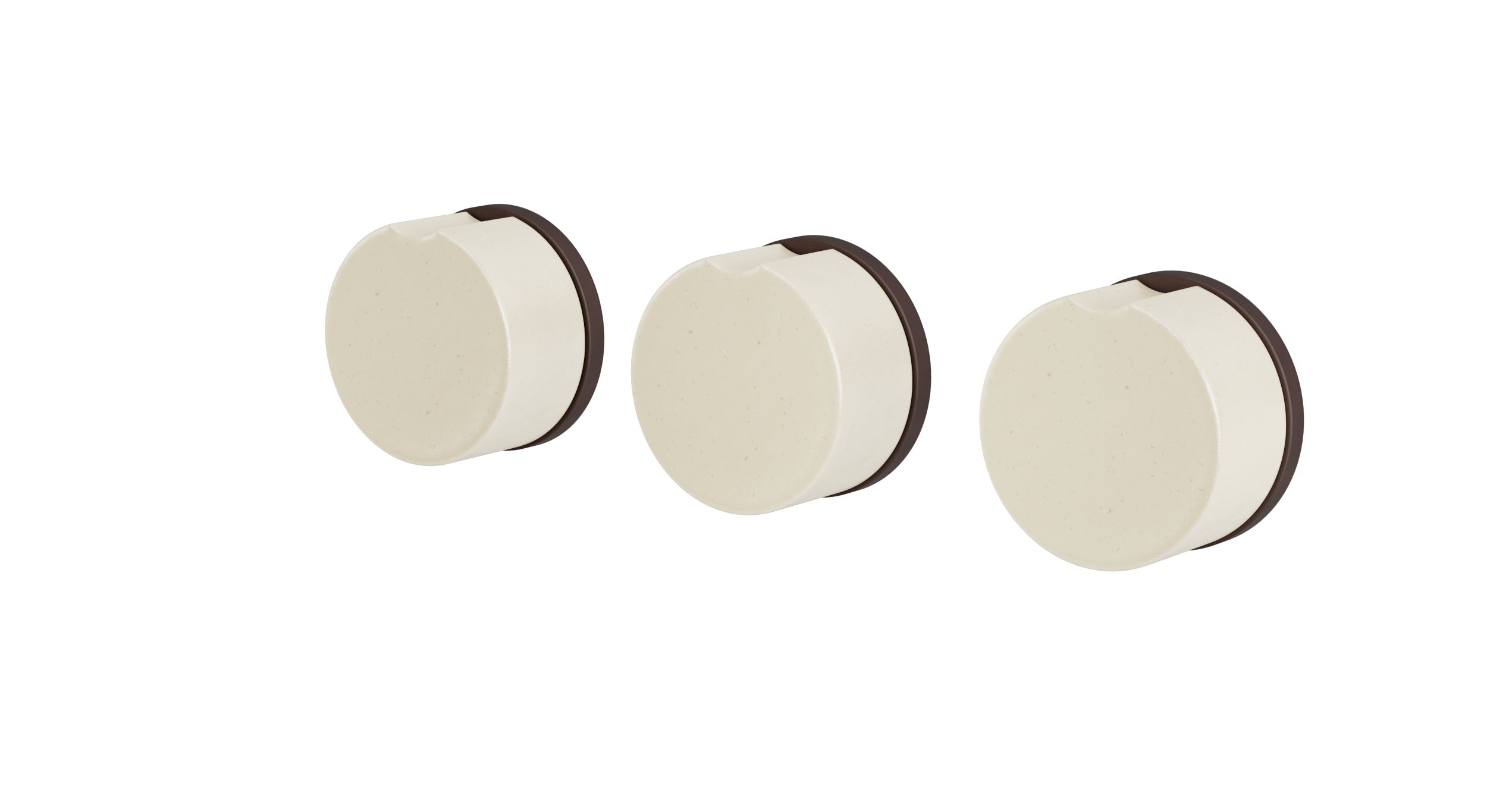 Foundry Three Handle Wall Mount Bath Trim with Diverter/Volume Control and Groove Ceramic Knob Handles in Architectural Copper