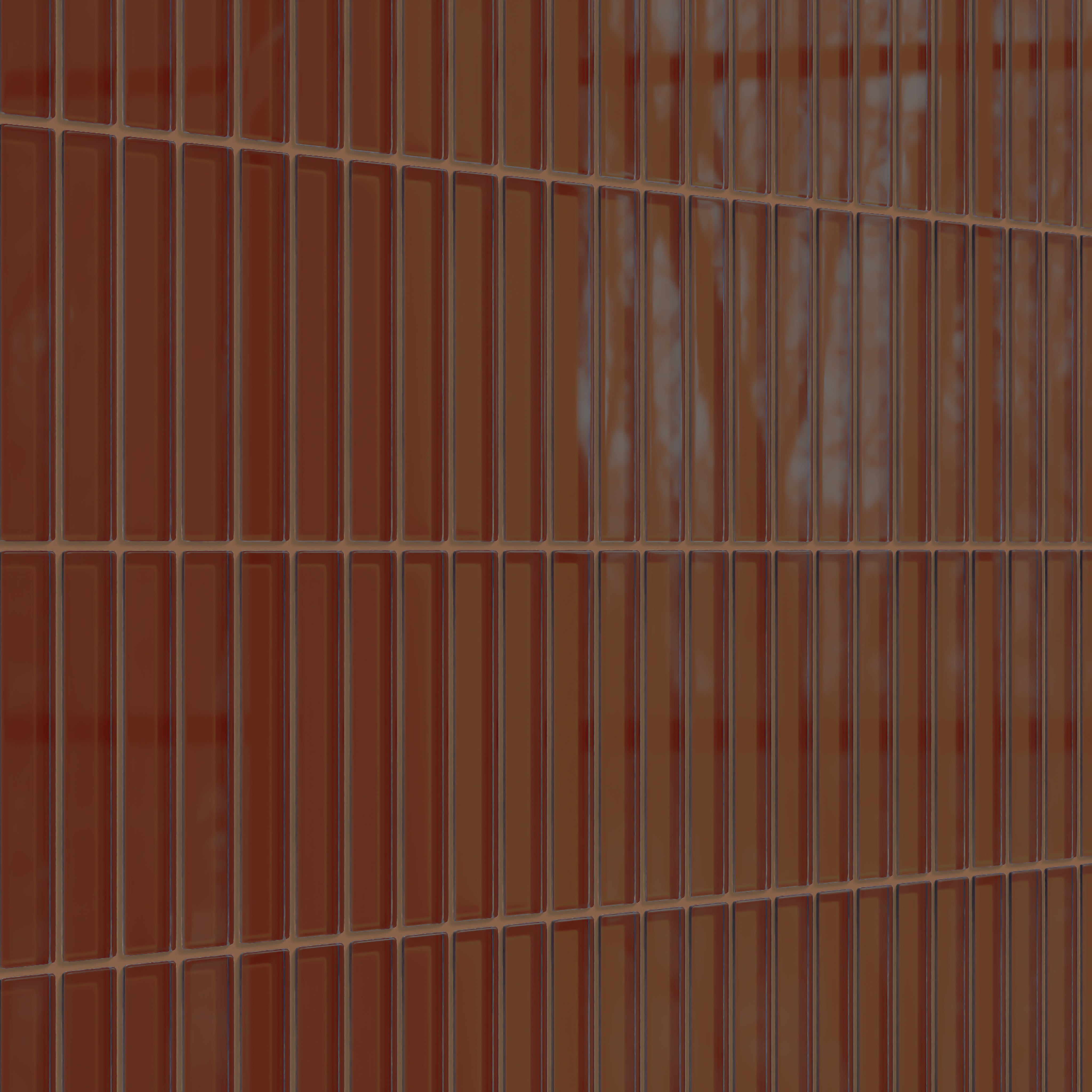 1x6 Straight Set Sheeted Glass Mosaic Tile in Pheasant Gloss