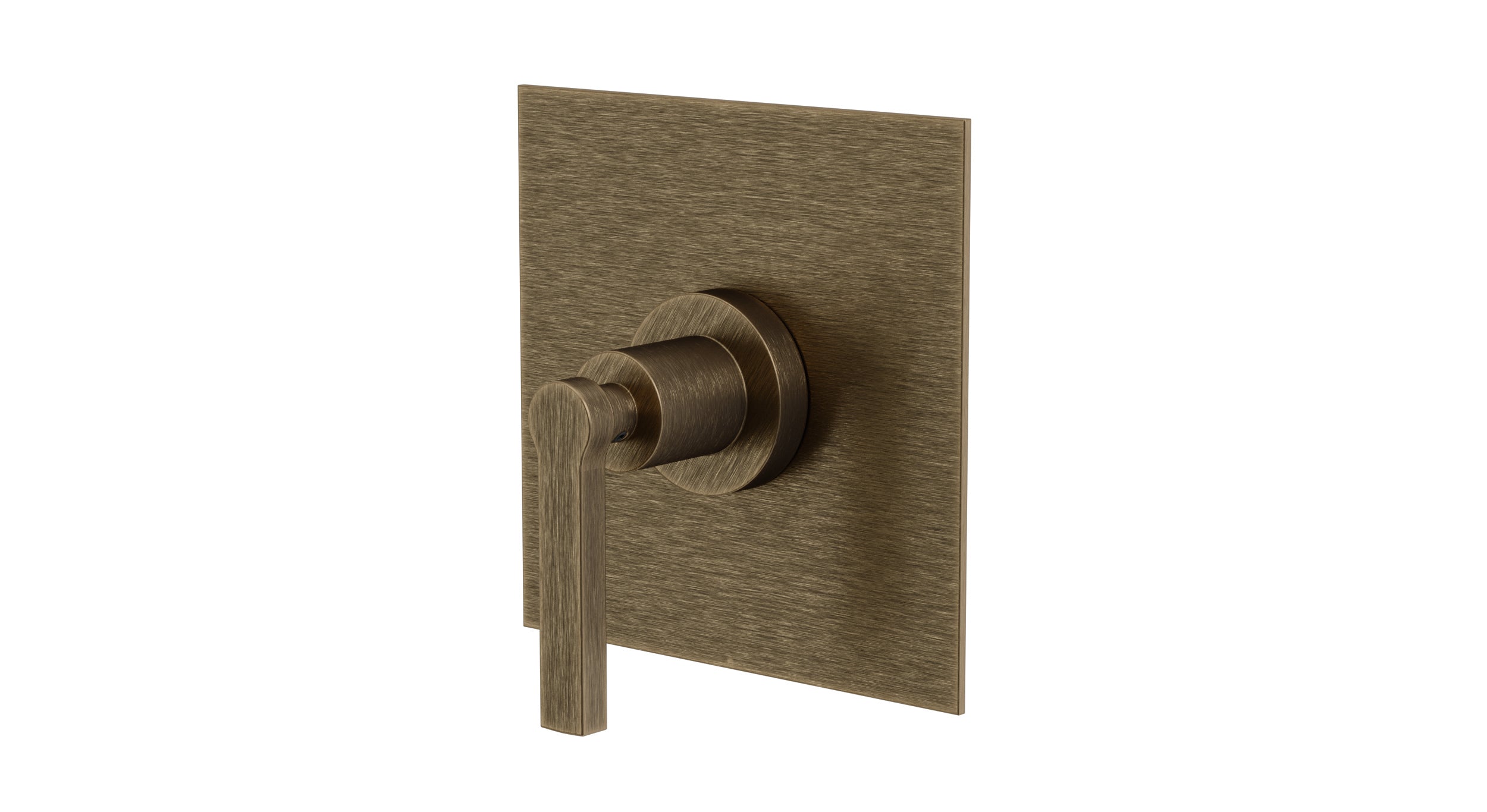Flatiron One Handle Wall Mount Shower Trim with Linear Lever Handle in Antique Brass