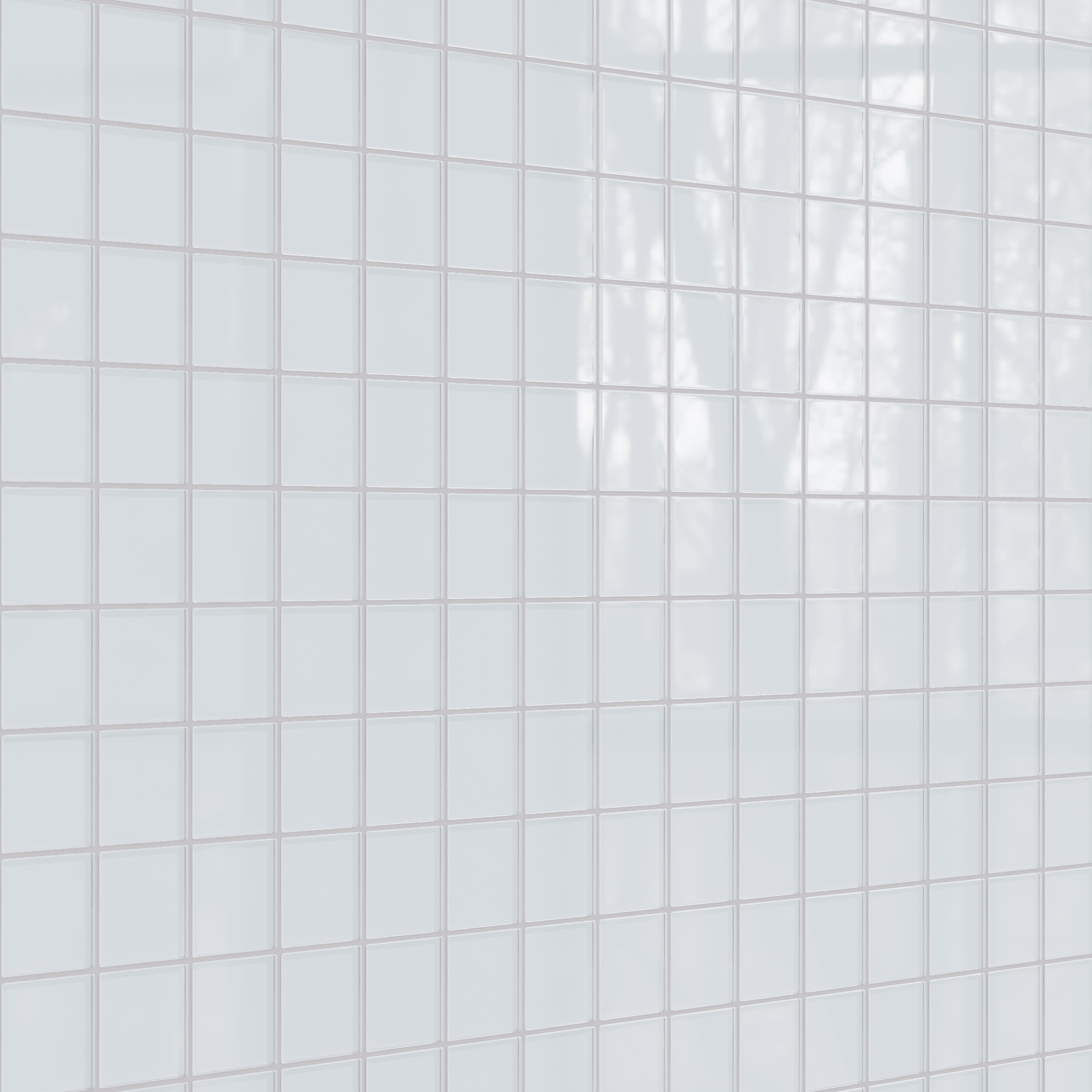 3x3 Straight Set Sheeted Glass Mosaic Tile in Snowy Owl Gloss