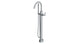 Contour One Handle Floor Mount Gooseneck Bath Trim with Hand Shower and Soft Lever Handle in Satin Chrome