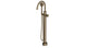 Emerson One Handle Floor Mount Gooseneck Bath Trim with Hand Shower and Classic Cross Handle in Antique Brass