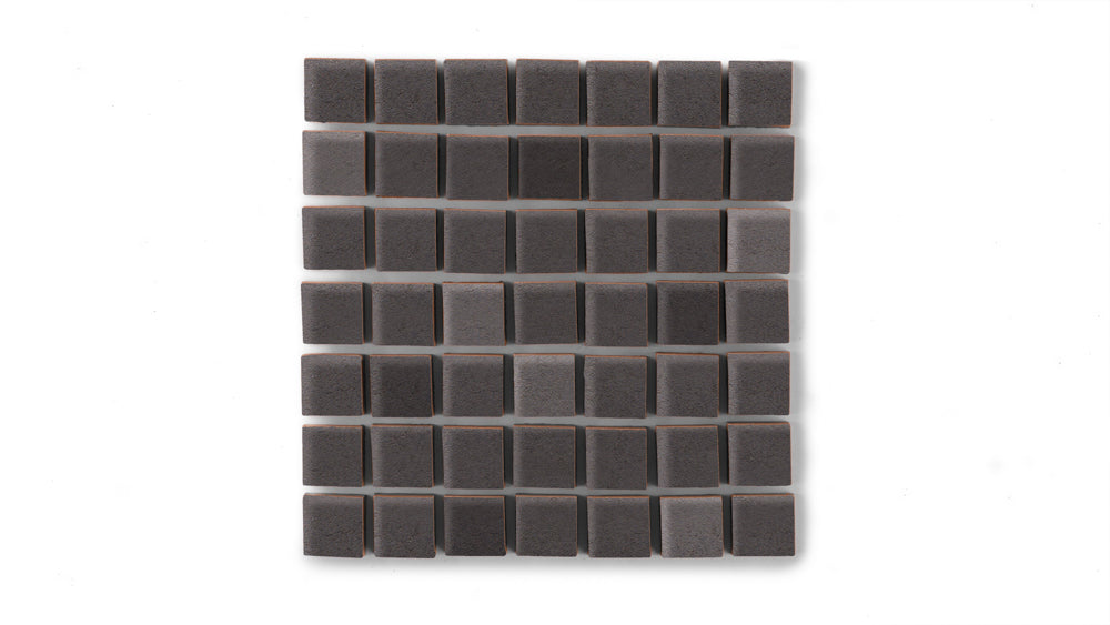 1x1 Straight Set Sheeted Original Ceramic Mosaic Tile in Carbon Matte