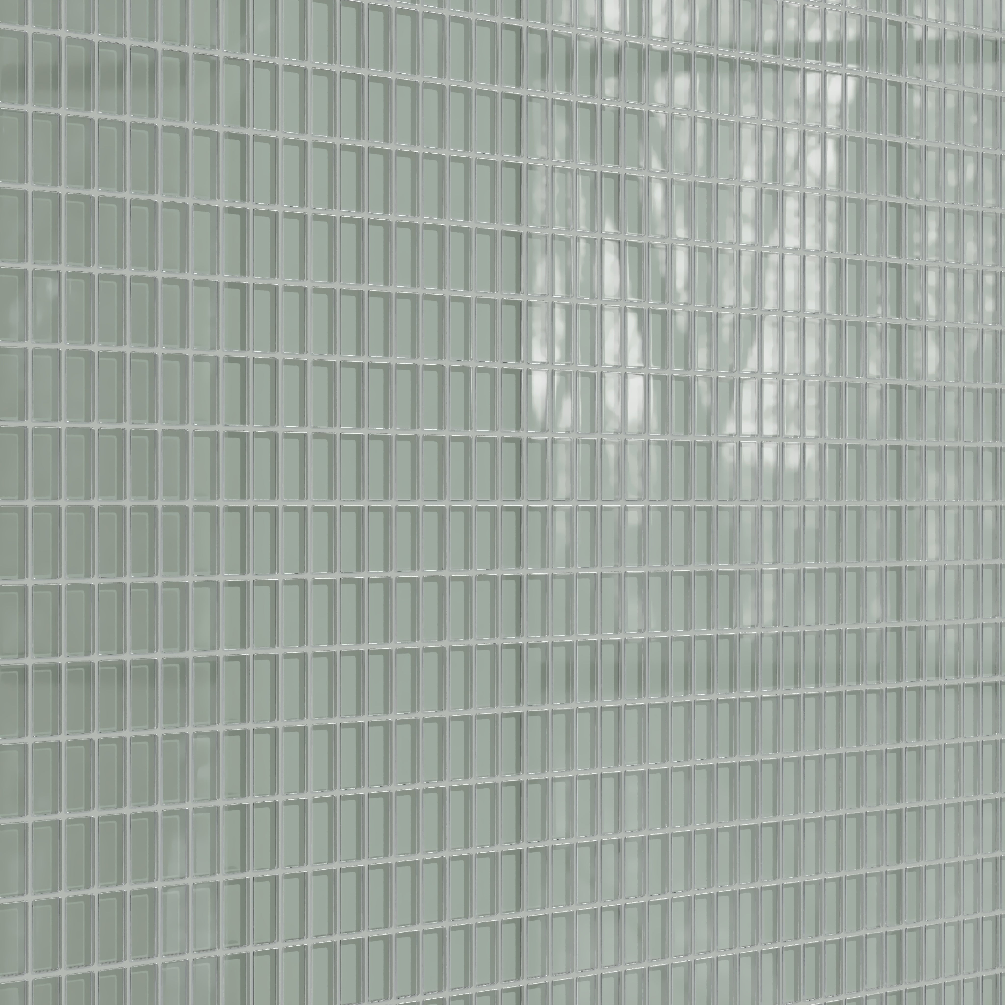 1x2 Straight Set Sheeted Glass Mosaic Tile in Hummingbird Gloss