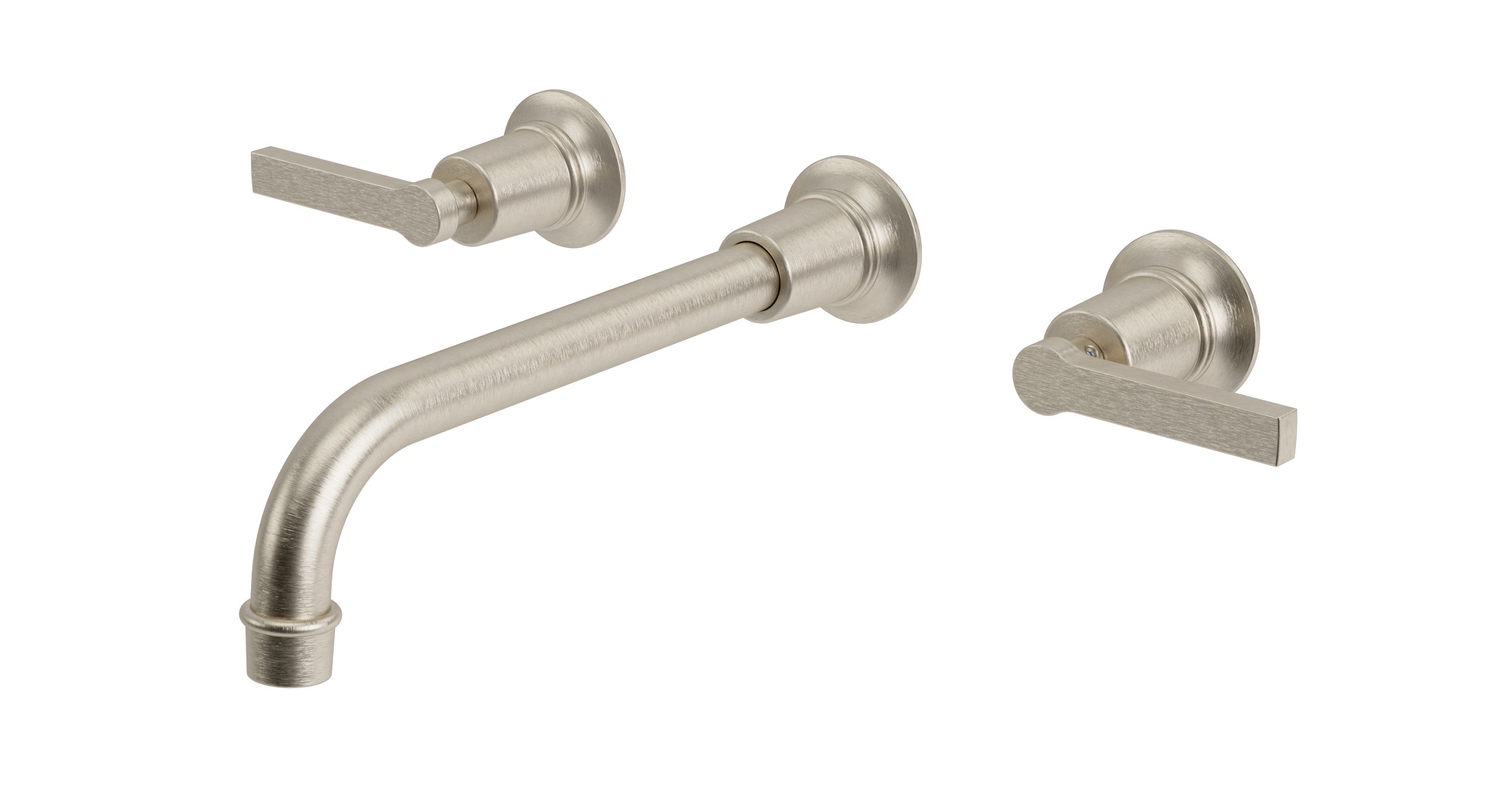 Emerson Two Handle Wall Mount 10" Lavatory Faucet with Classic Lever Handles in Satin Nickel