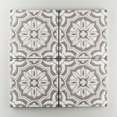 8x8 Handpainted Sample Valencia  in Neutral Motif
