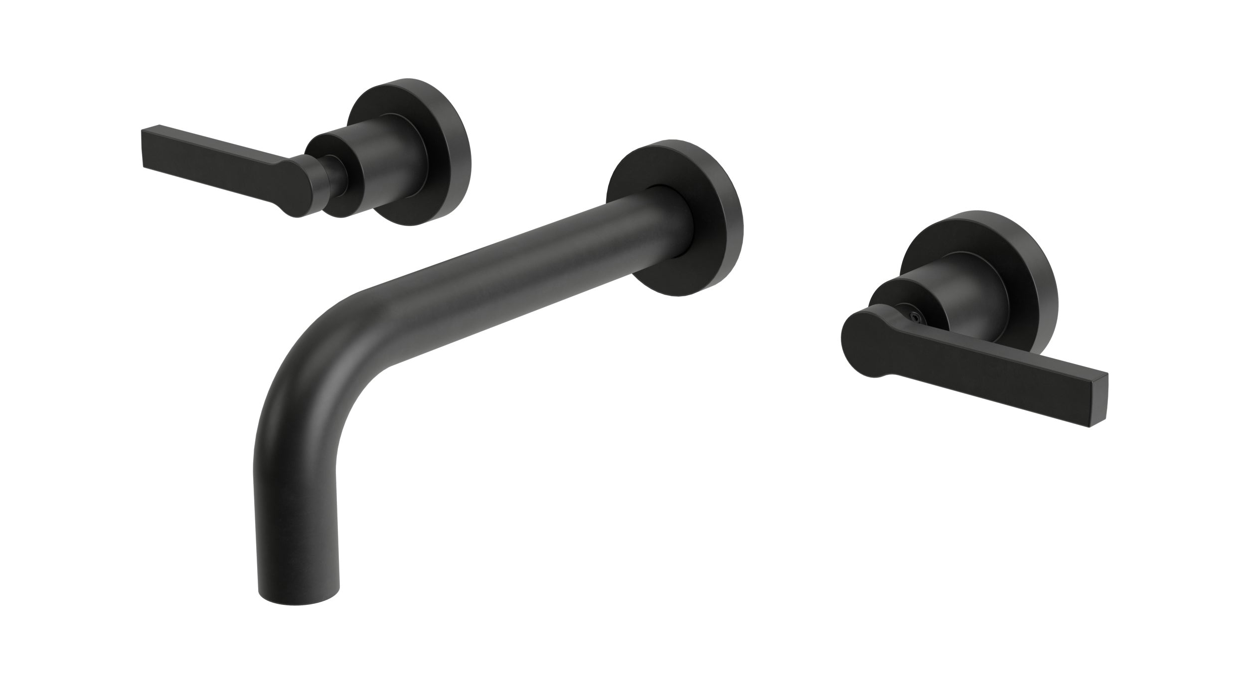 Flatiron Two Handle Wall Mount 7.5" Lavatory Faucet with Linear Lever Handles in Oil Rubbed Bronze