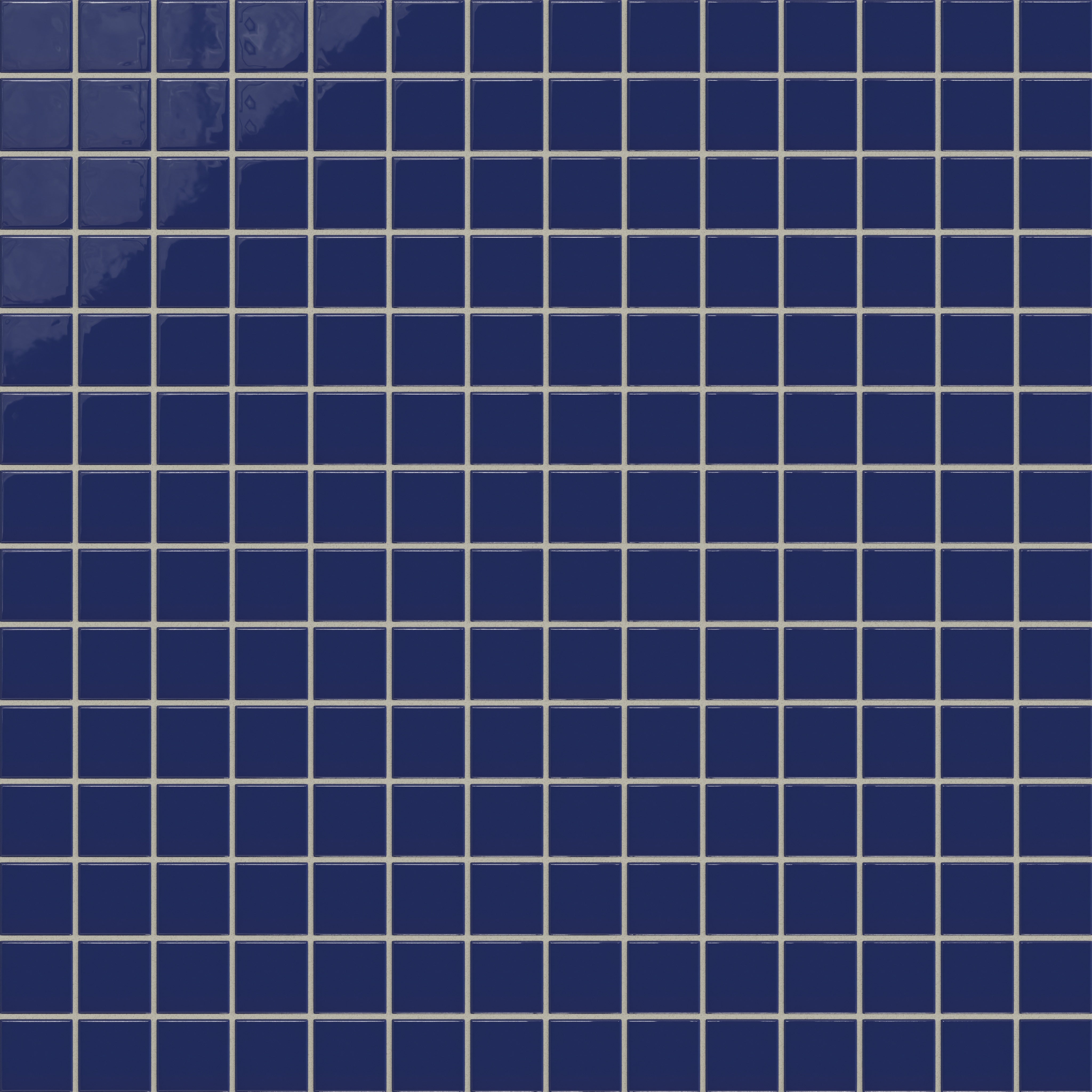 2x2 Straight Set Sheeted Natural Press Ceramic Mosaic Tile in Ultramarine Gloss