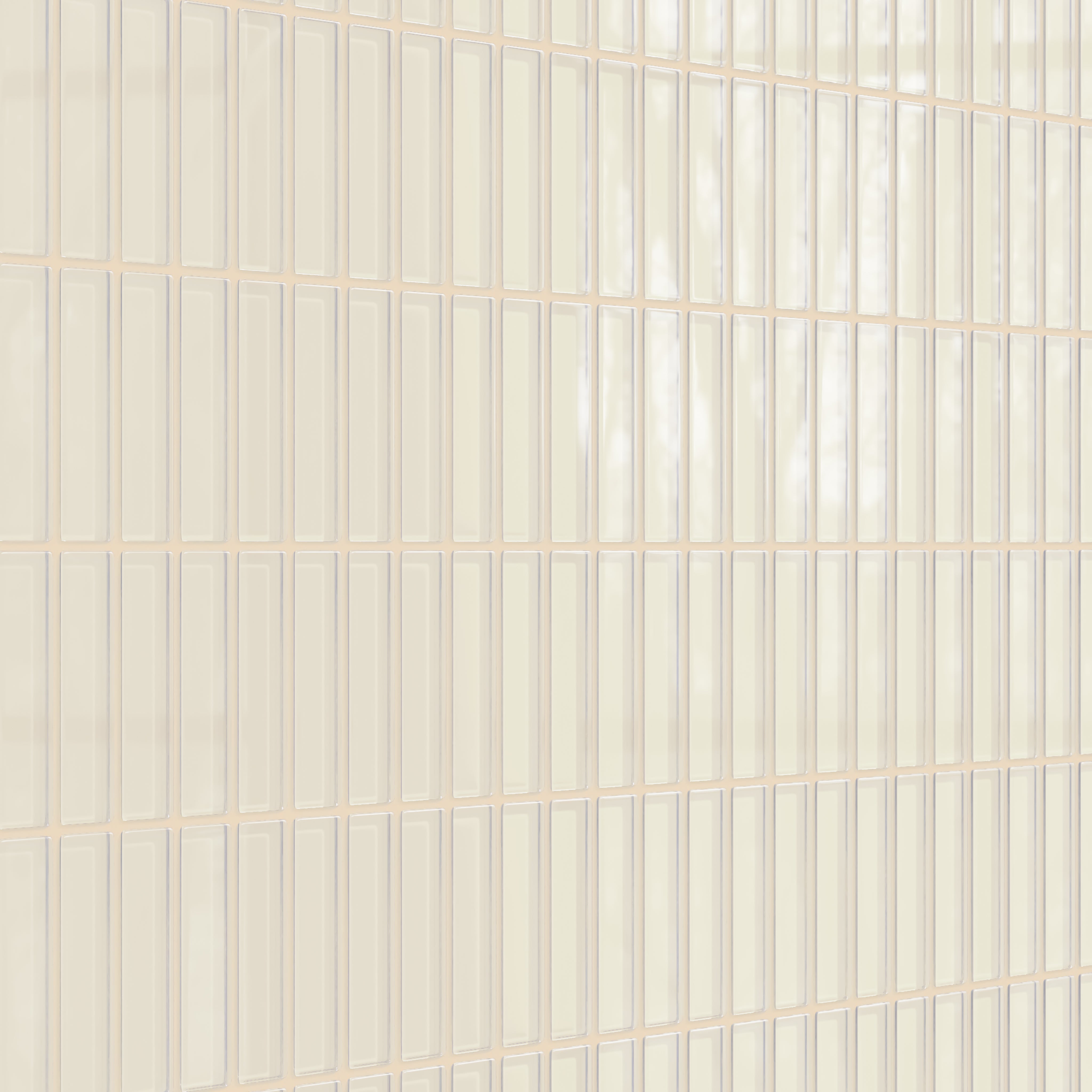 1x4 Straight Set Sheeted Glass Mosaic Tile in Sparrow Gloss