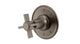 Emerson One Handle Wall Mount Shower Trim with Defined Cross Handle in Antique Nickel