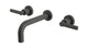 Flatiron Two Handle Wall Mount 7.5" Lavatory Faucet with Linear Lever Handles in Blackened Nickel