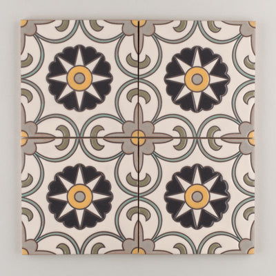 6x6 Handpainted Sample Seville  in Neutral Motif