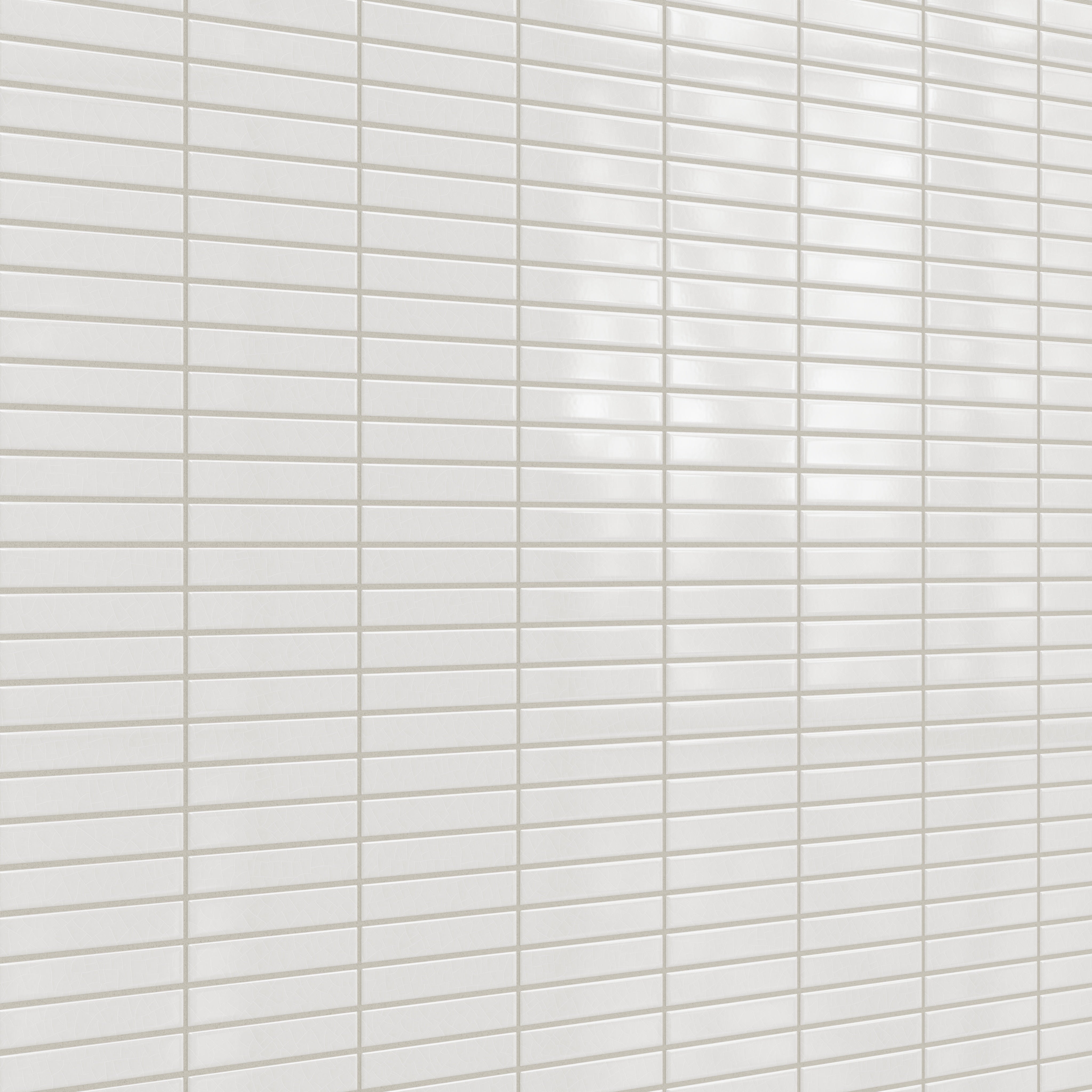 1x6 Straight Set Sheeted Original Ceramic Mosaic Tile in Frost Gloss