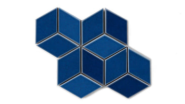 Small Diamond Sheeted - Escher Original Ceramic Mosaic Tile in Lake Tahoe Gloss