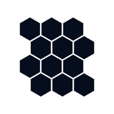 2" Hexagon Sheeted Original Ceramic Mosaic Tile in Navy Blue Matte