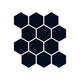 2" Hexagon Sheeted Original Ceramic Mosaic Tile in Navy Blue Matte
