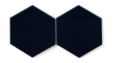 8" Hexagon Original Ceramic Tile in Navy Blue Gloss