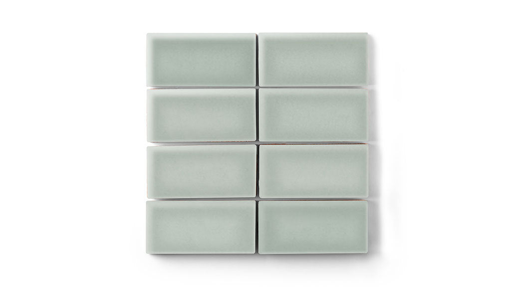 2x4 Straight Set Sheeted Original Ceramic Mosaic Tile in Overcast Gloss
