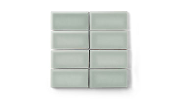 2x4 Straight Set Sheeted Original Ceramic Mosaic Tile in Overcast Gloss