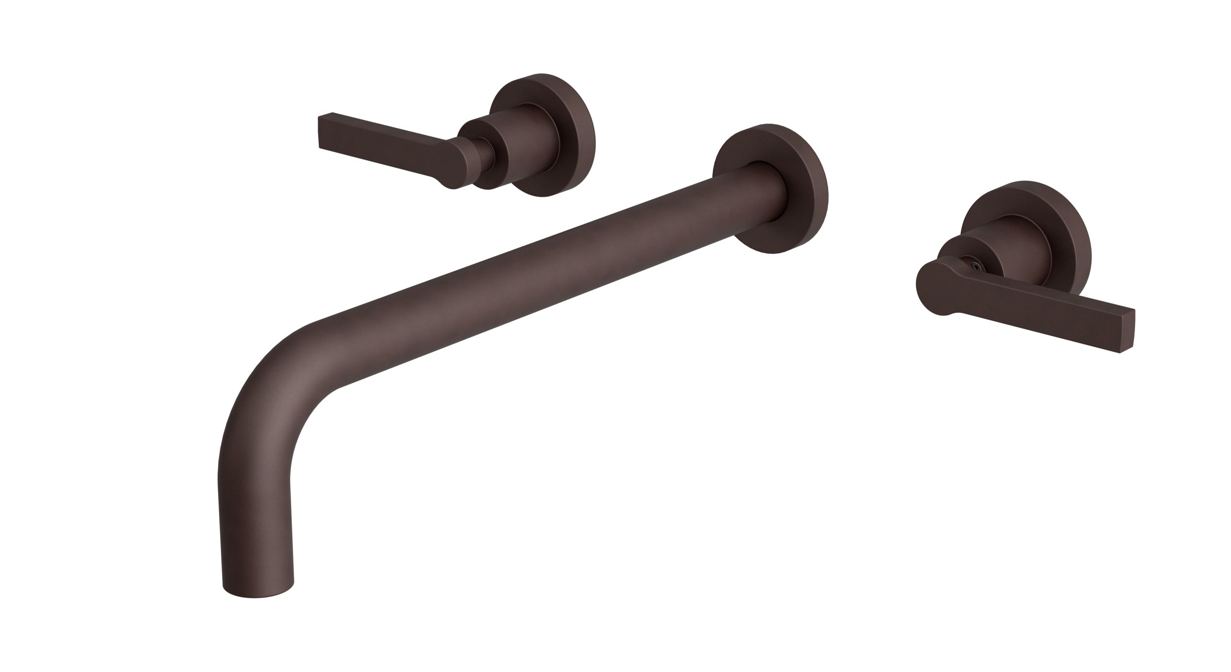 Flatiron Two Handle Wall Mount 12" Lavatory Faucet with Linear Lever Handles