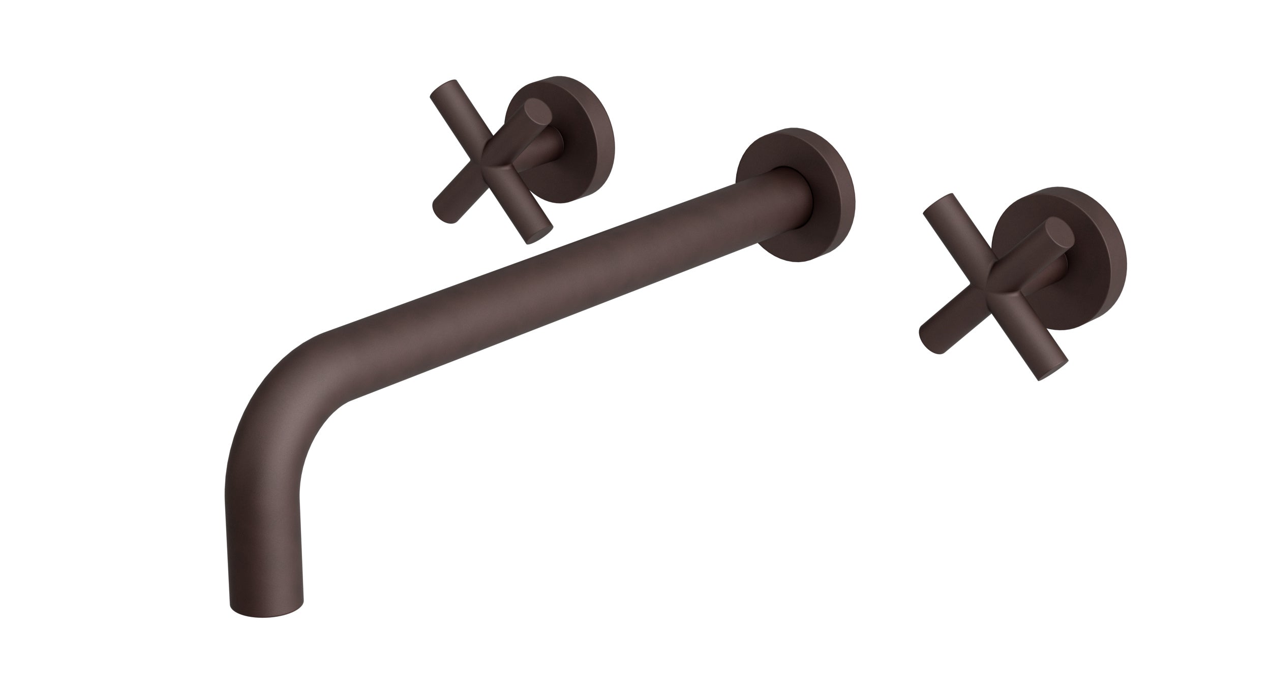 Contour Two Handle Wall Mount 12" Lavatory Faucet with Soft Cross Handles