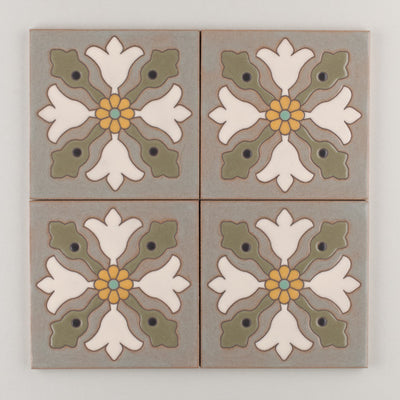 6x6 Handpainted Sample Avila  in Neutral Motif
