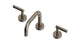 Contour Two Handle Deck Mount Squaretop Lavatory Faucet with Soft Lever Handles in Antique Nickel