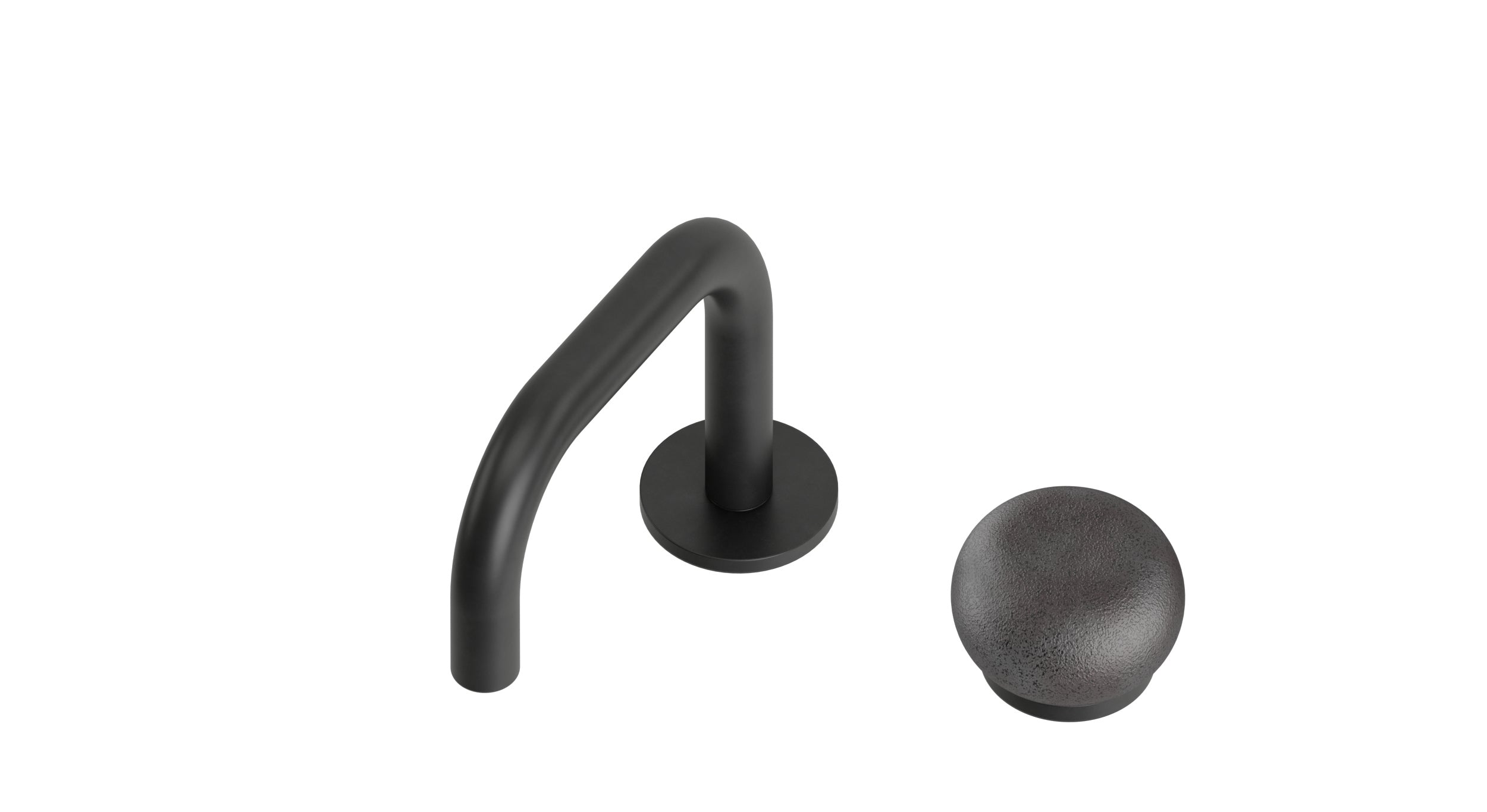 Foundry One Handle Deck Mount Squaretop Lavatory Faucet with Pebble Ceramic Knob Handle in Oil Rubbed Bronze