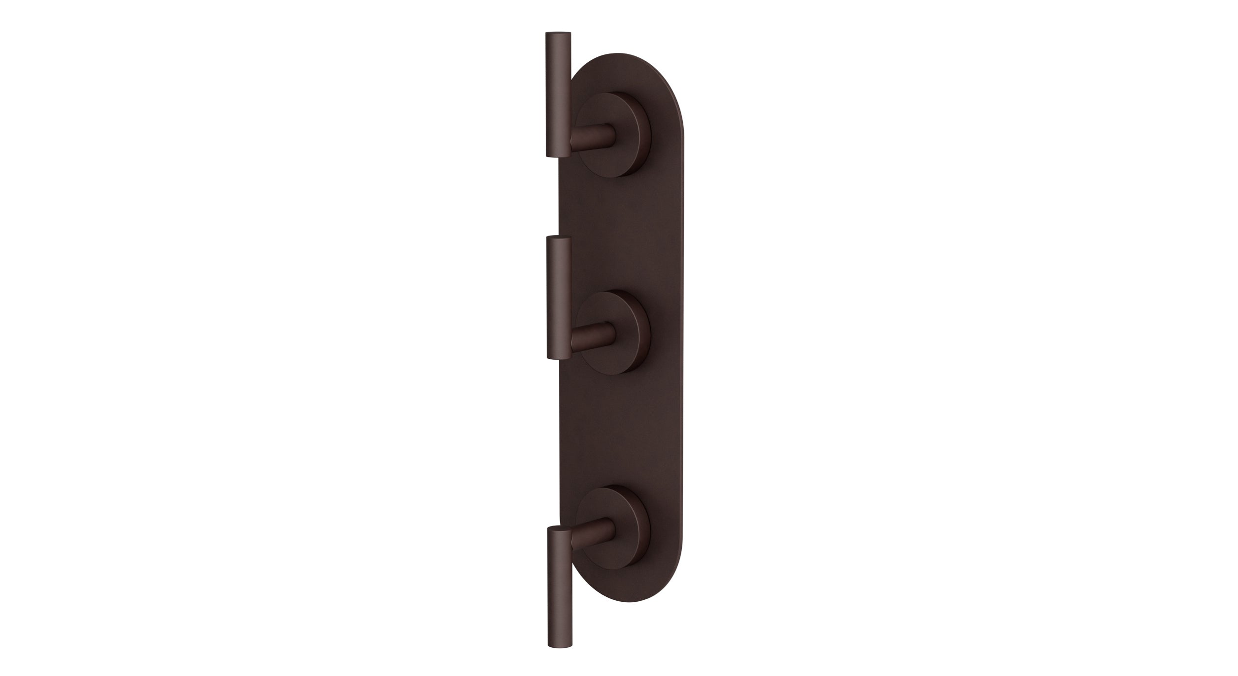 Contour Three Handle Wall Mount Shower Trim with Soft Lever Handles in Architectural Copper