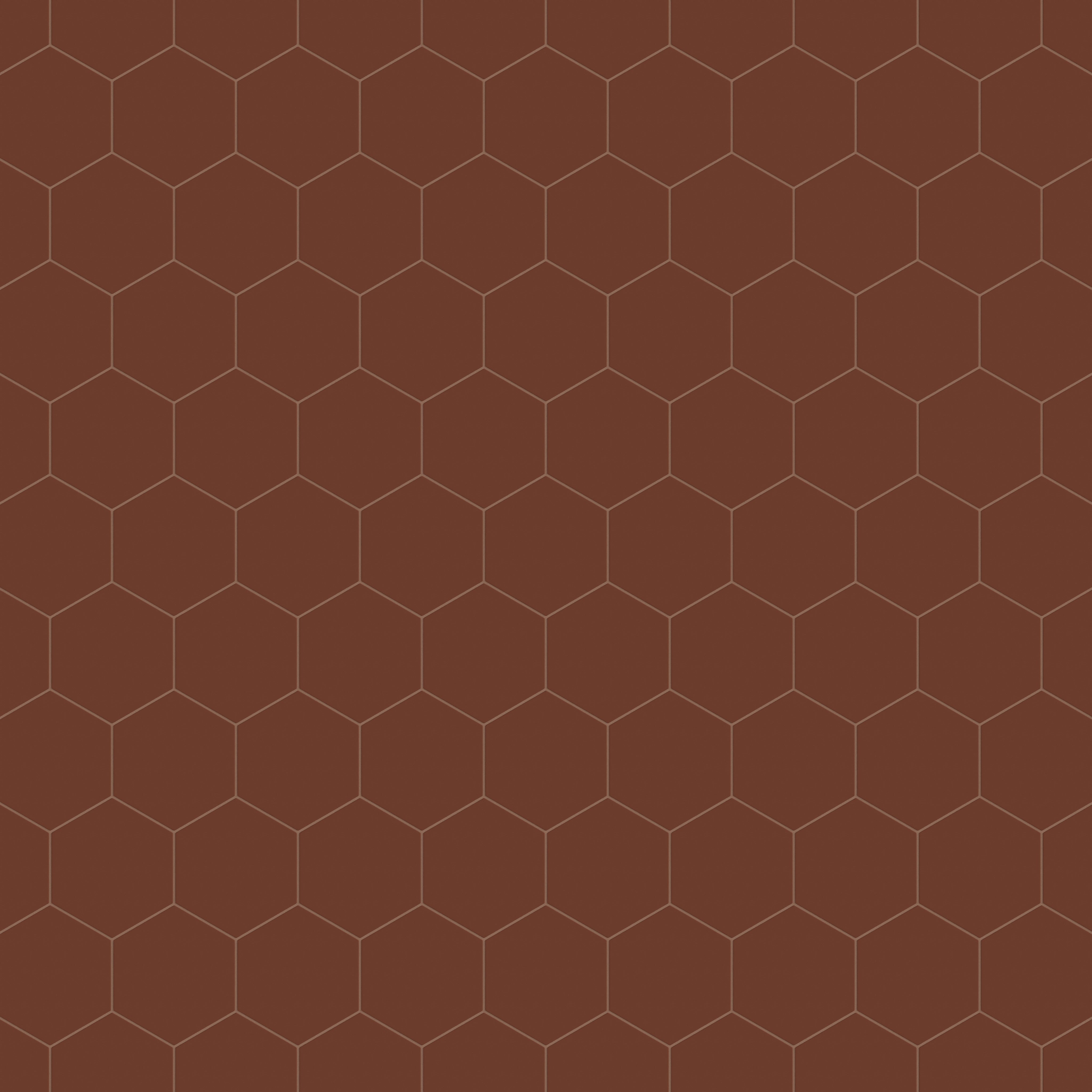 8" Hexagon Natural Press Ceramic Tile in Red Iron Oxide Matte