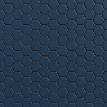1" Hexagon Sheeted Original Ceramic Mosaic Tile in Lake Tahoe Matte