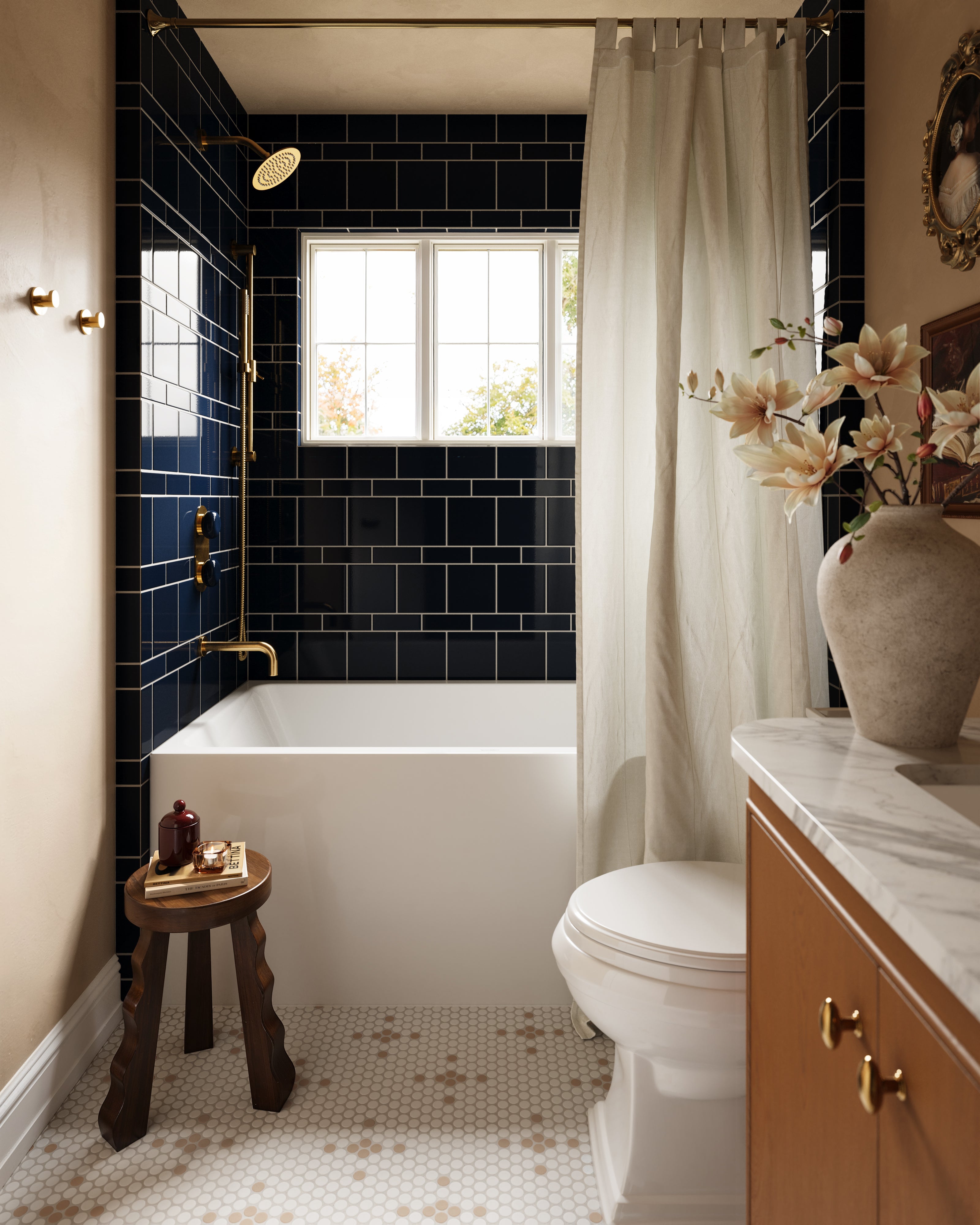 Navy Blue 6x6 Gloss Original Ceramic Tile - Fireclay Tile