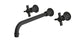 Emerson Two Handle Wall Mount 12" Lavatory Faucet with Defined Cross Handles in Matte Black